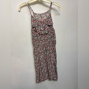 Poetry Berry Pattern Sleeveless Dress W/ Ruffle Details Woman’s Size Medium